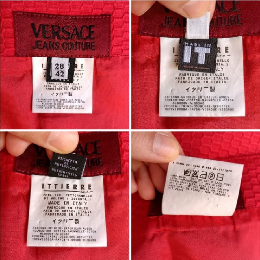 minigonna rossa Versace