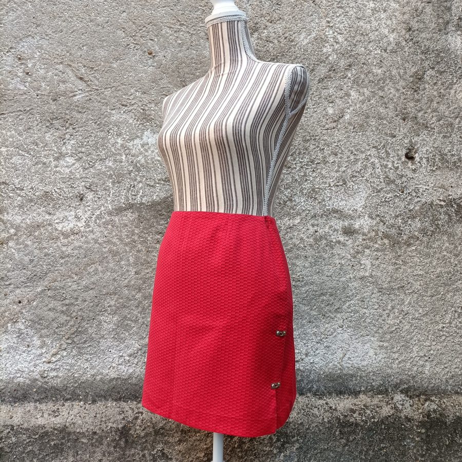 minigonna rossa Versace