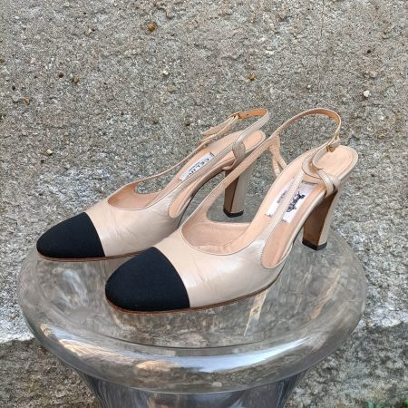 Chanel slingback bicolore vintage Pomella Vintage Shop