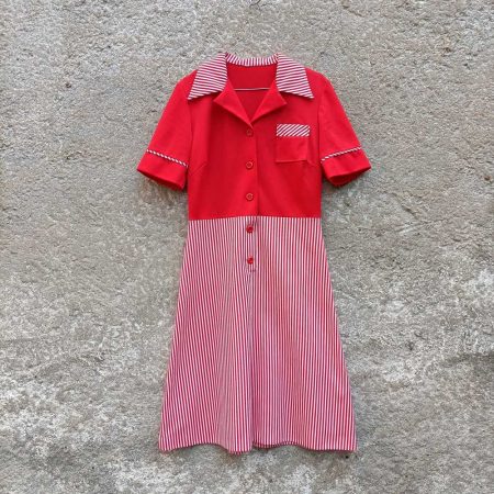 vintage dress red stripes