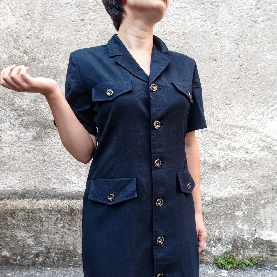 Vestito vintage blu scuro - immagine 8