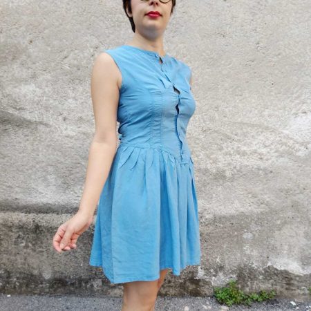 vestito seta azzurro