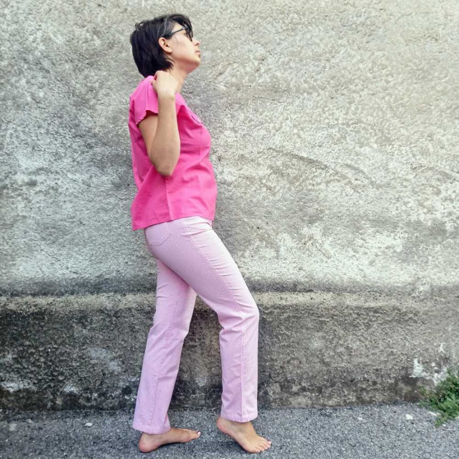 Pantaloni vintage a fantasia Vichy