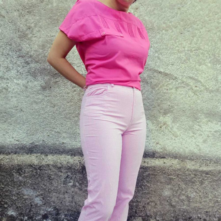 Pantaloni vintage a fantasia Vichy - immagine 5