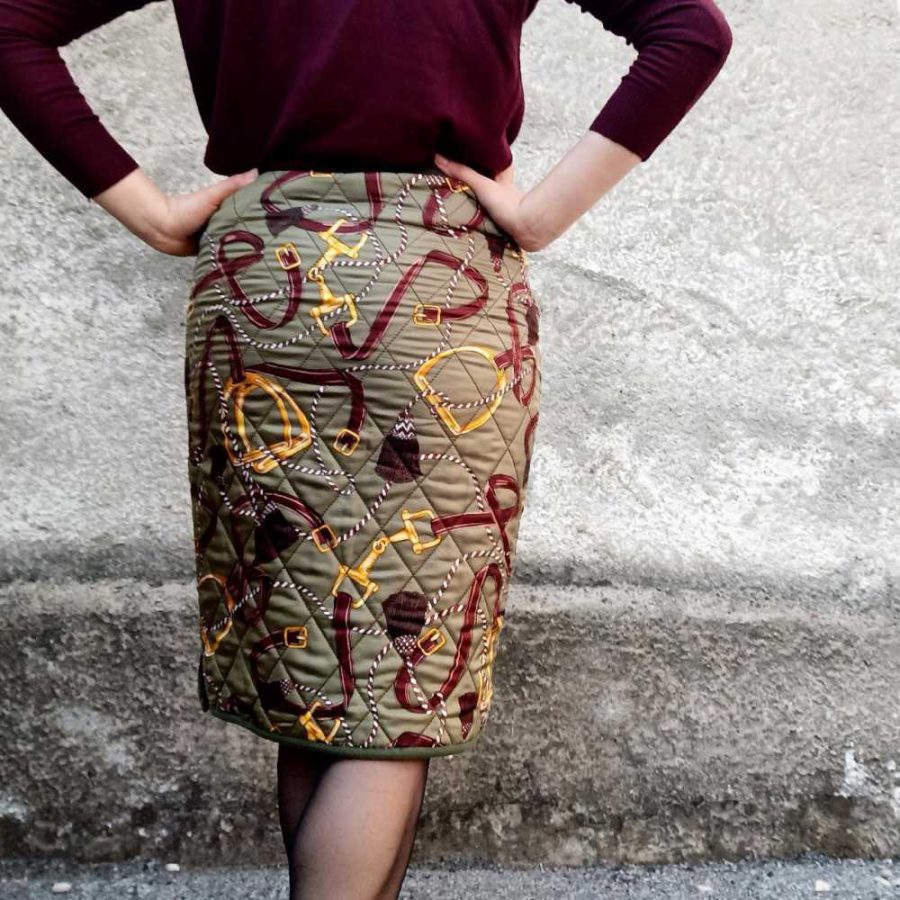 vintage Celine wool and silk skirt