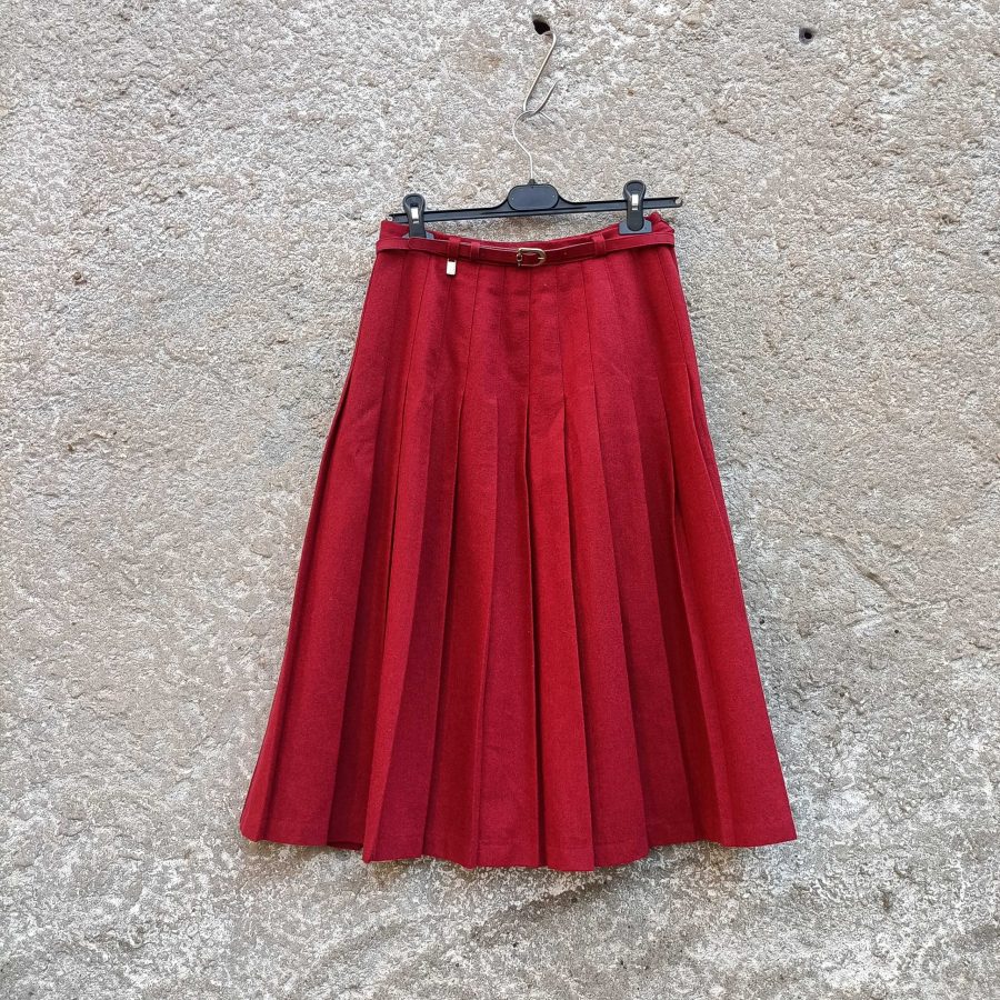 vintage wool red skirt
