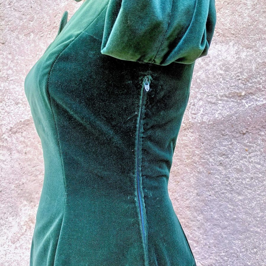 velvet green vintage dress