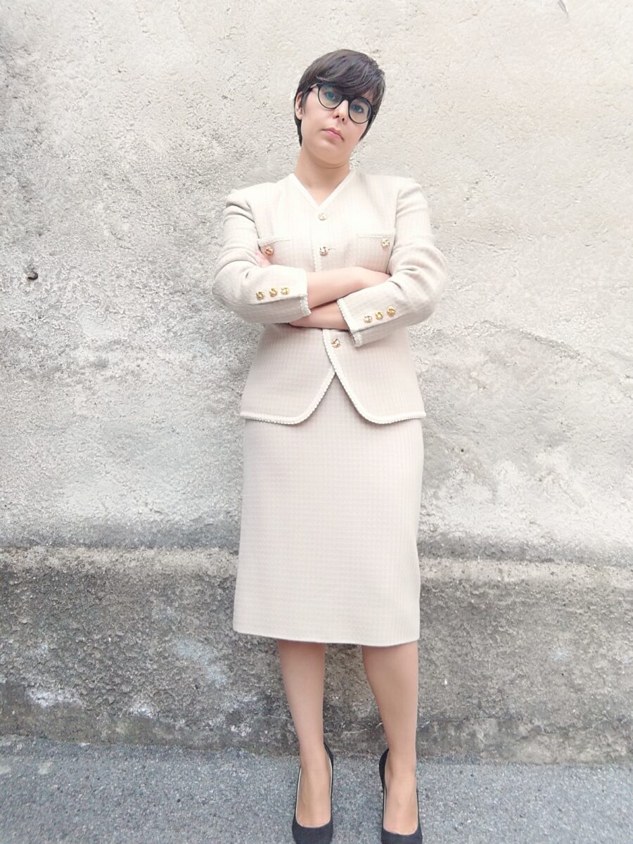tailleur vintage beige