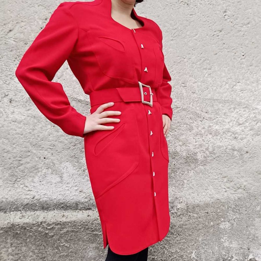 red vintage dress Mugler