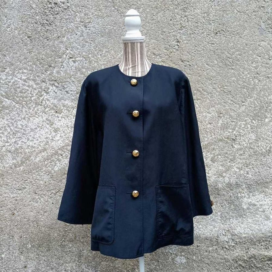 Giacca vintage Valentino blu miss V Pomella Vintage Shop