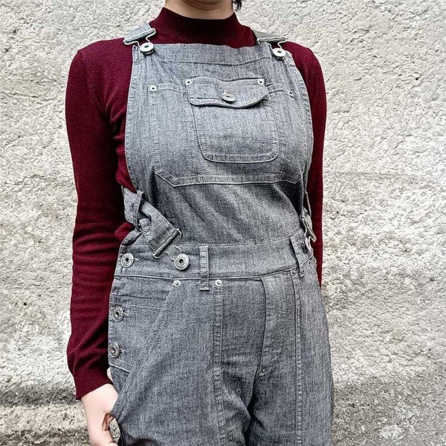 salopette vintage grigio