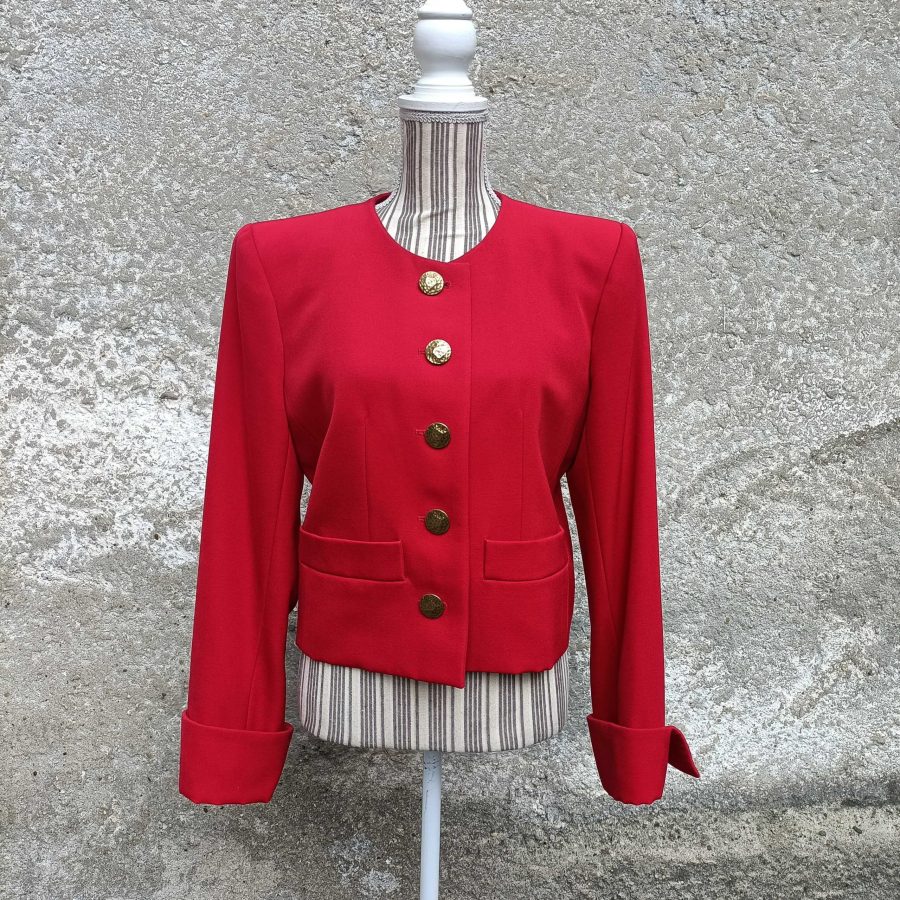 tailleur rosso YSL vintage Eighties