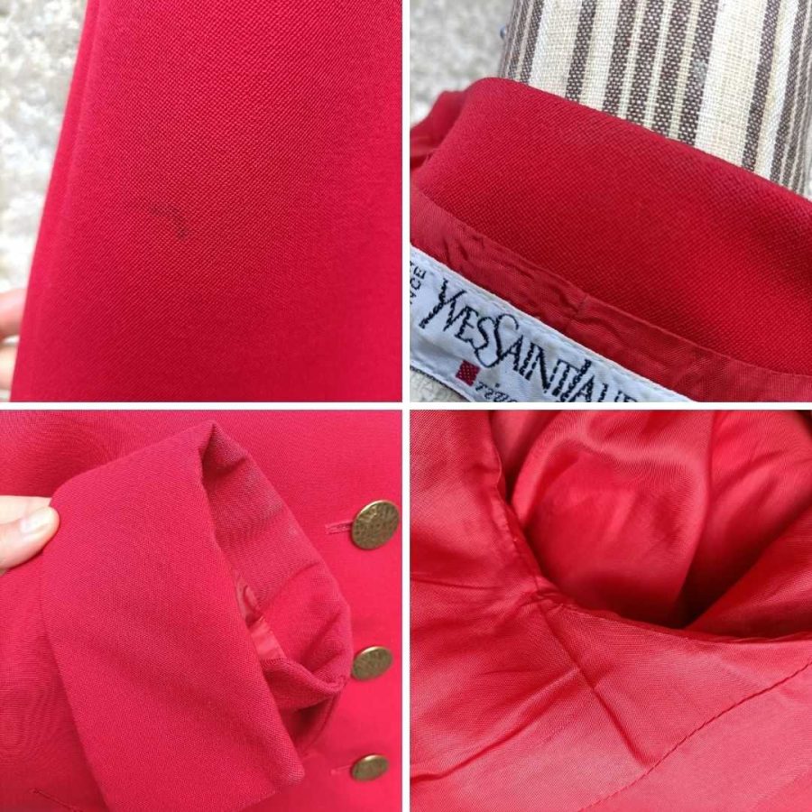 tailleur rosso YSL vintage Eighties