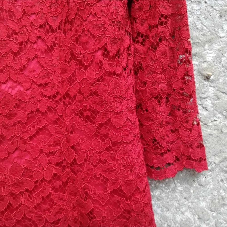 vestito pizzo elegante rosso