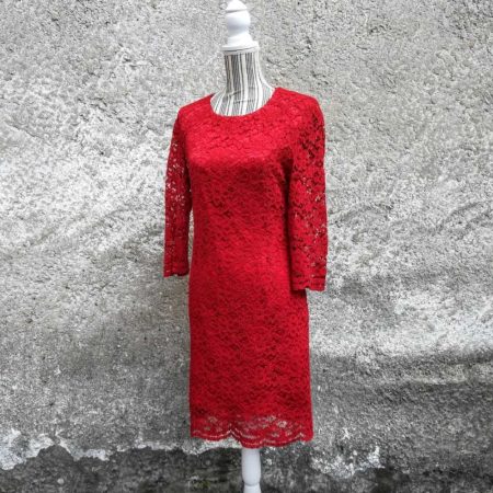 vestito pizzo elegante rosso