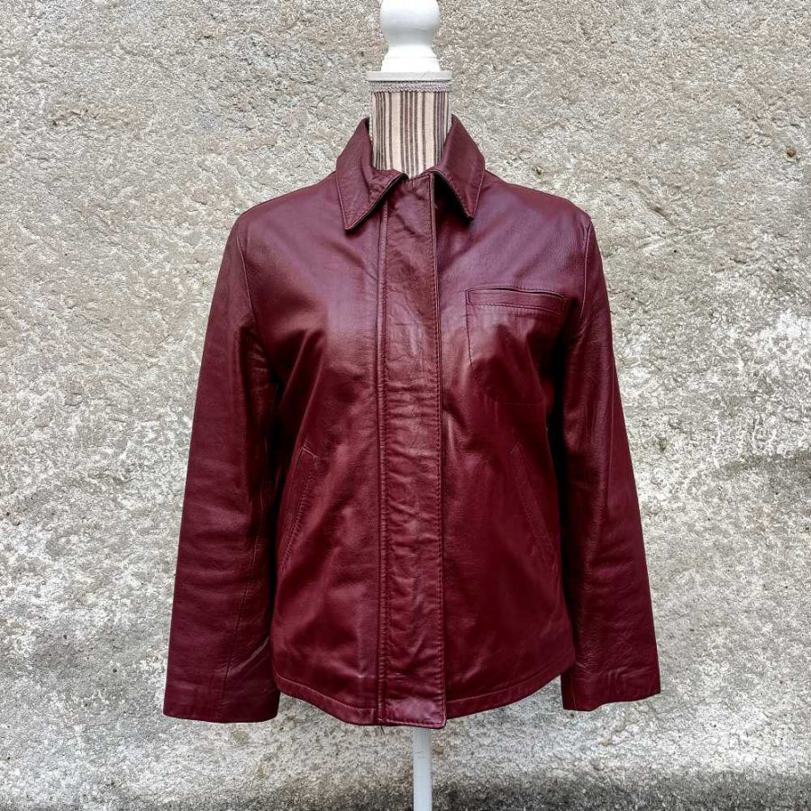 Giacca pelle bordeaux