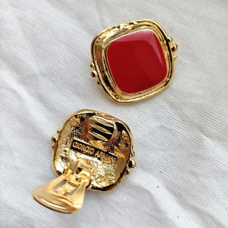 vintage red earrings Giorgio Armani