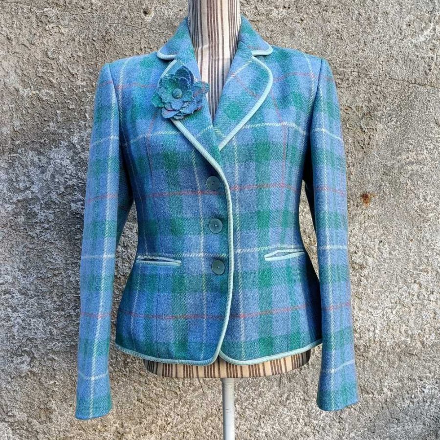 Blazer azzurro in tweed