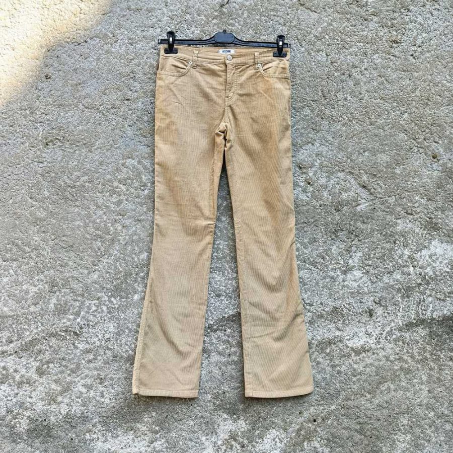 pantaloni moschino velluto beige