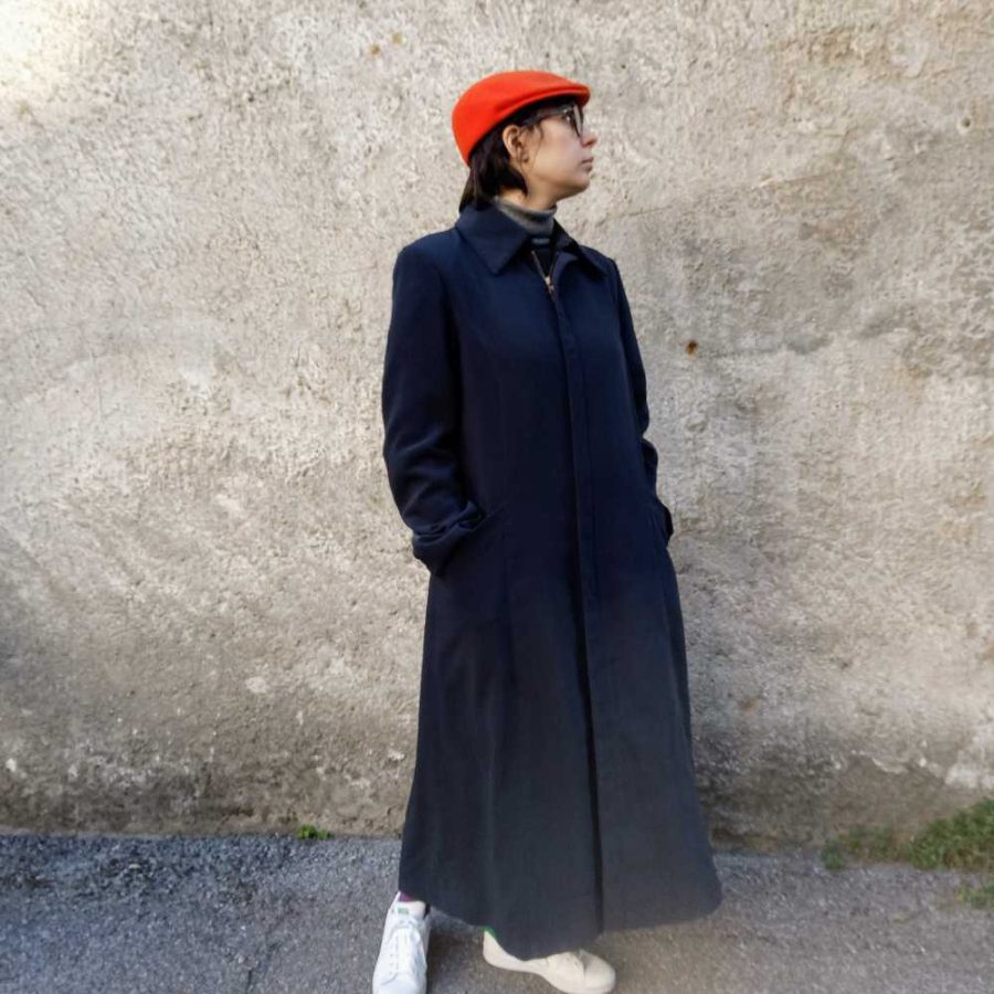 trench blu vintage