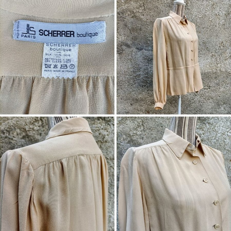 camicia beige seta