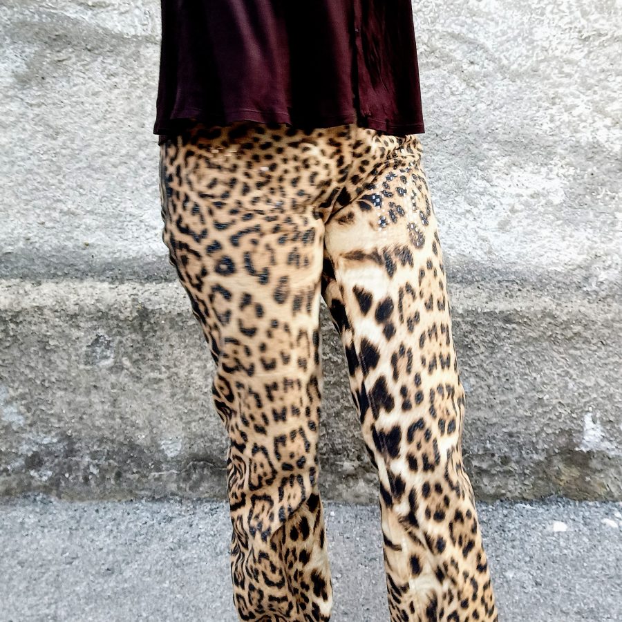 pantaloni leopardati vintage