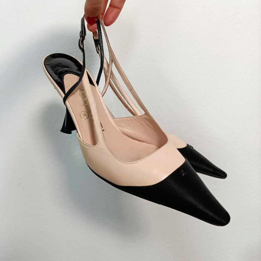 chanel slingback bicolor