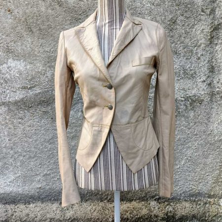 giacca pelle beige