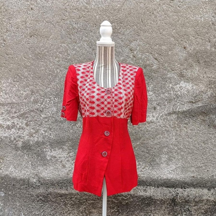 vintage blazer estivo rosso