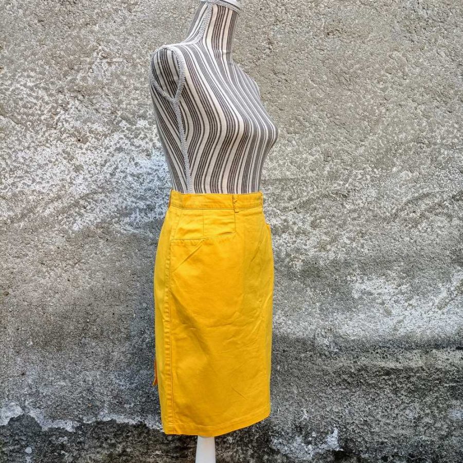 United Colors of Benetton 1980s gonna gialla - immagine 3