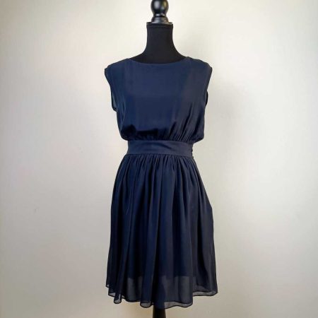 blue midnight silk dress