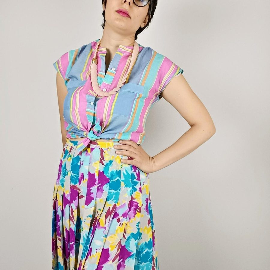 Camicia vintage a righe Roberto Capucci - immagine 2