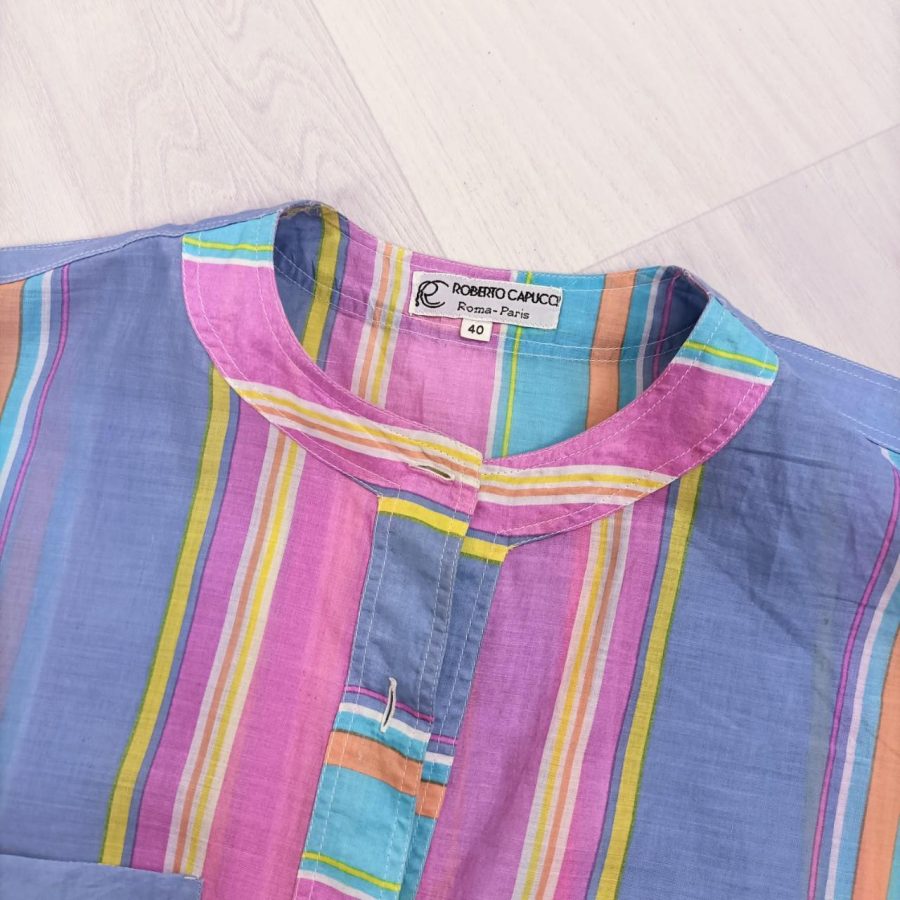 Camicia vintage a righe Roberto Capucci - immagine 3