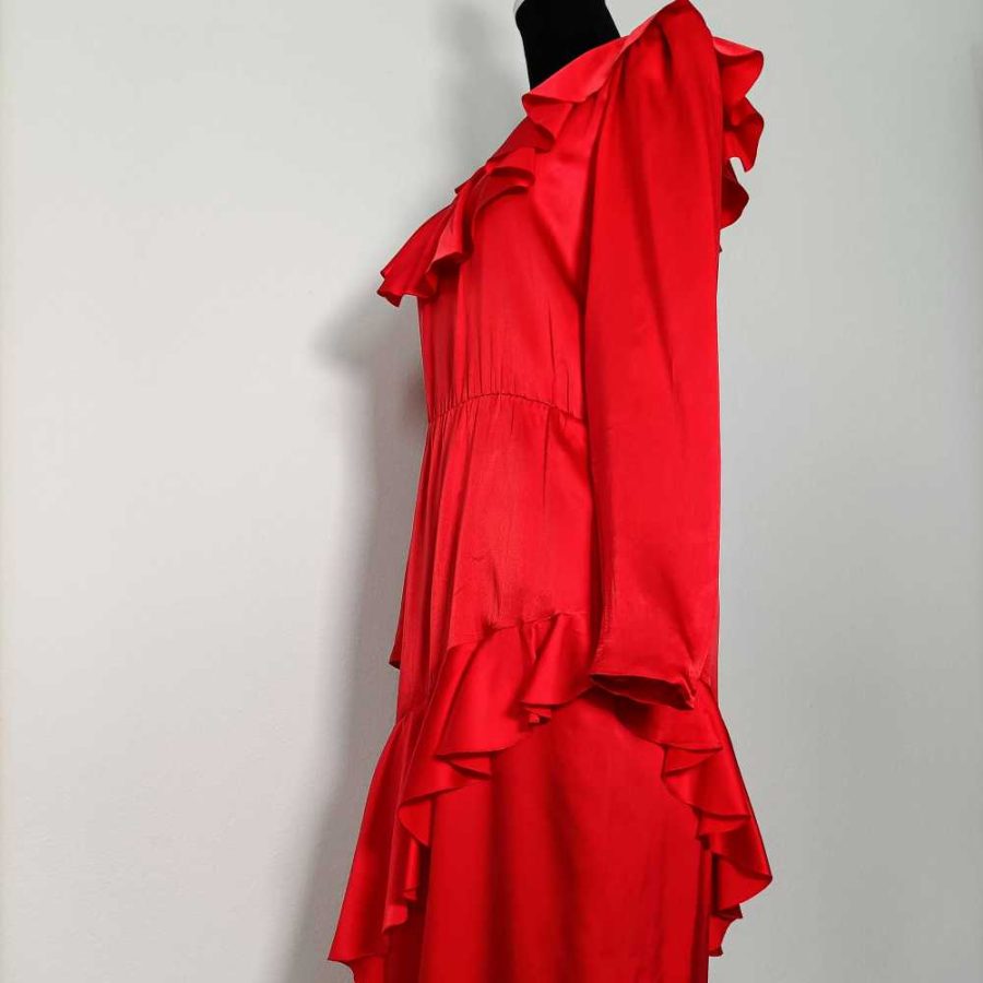 Vestito Dior vintage in seta rosso - immagine 3