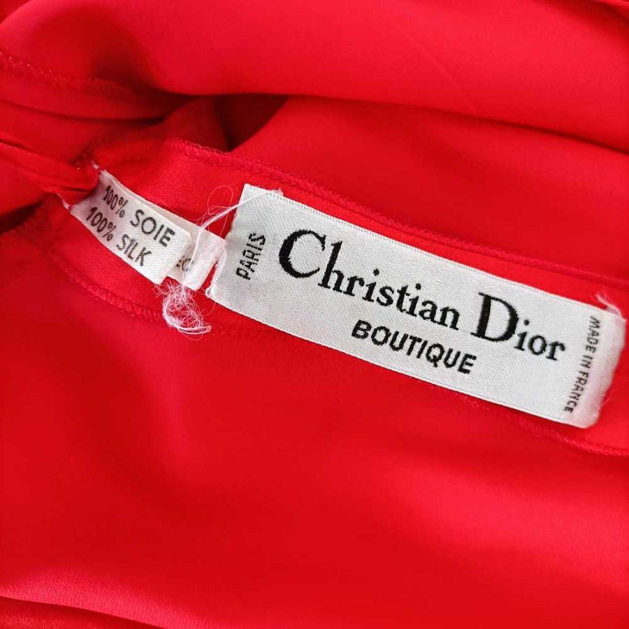 Vestito Dior vintage in seta rosso - immagine 2