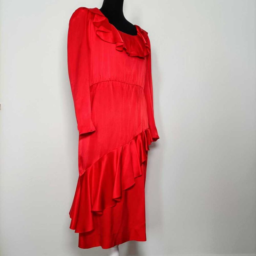 Vestito Dior vintage in seta rosso - immagine 7