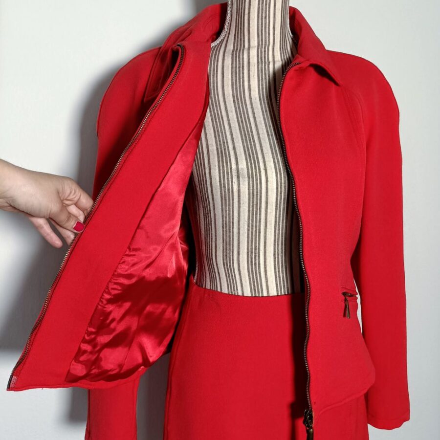 tailleur rosso vintage