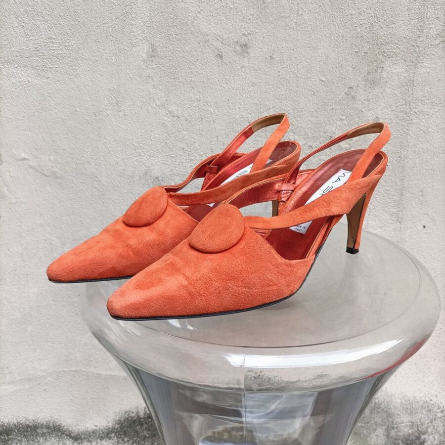 Slingback arancioni vintage