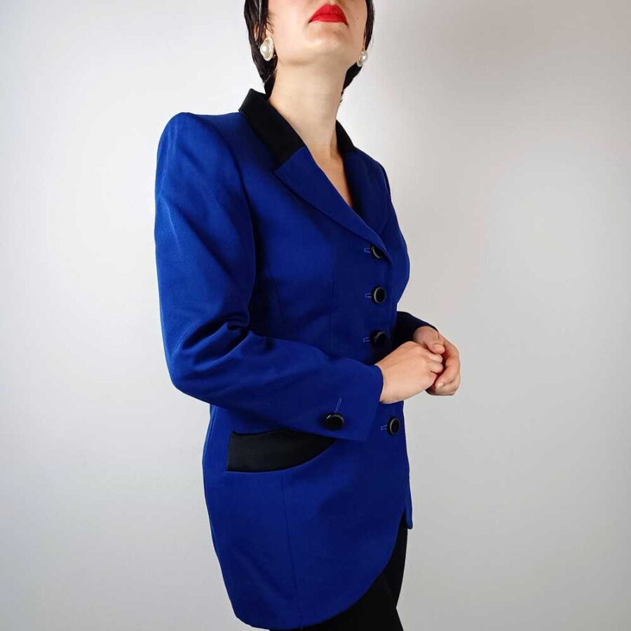 cappotto vintage blu Yves Saint Laurent