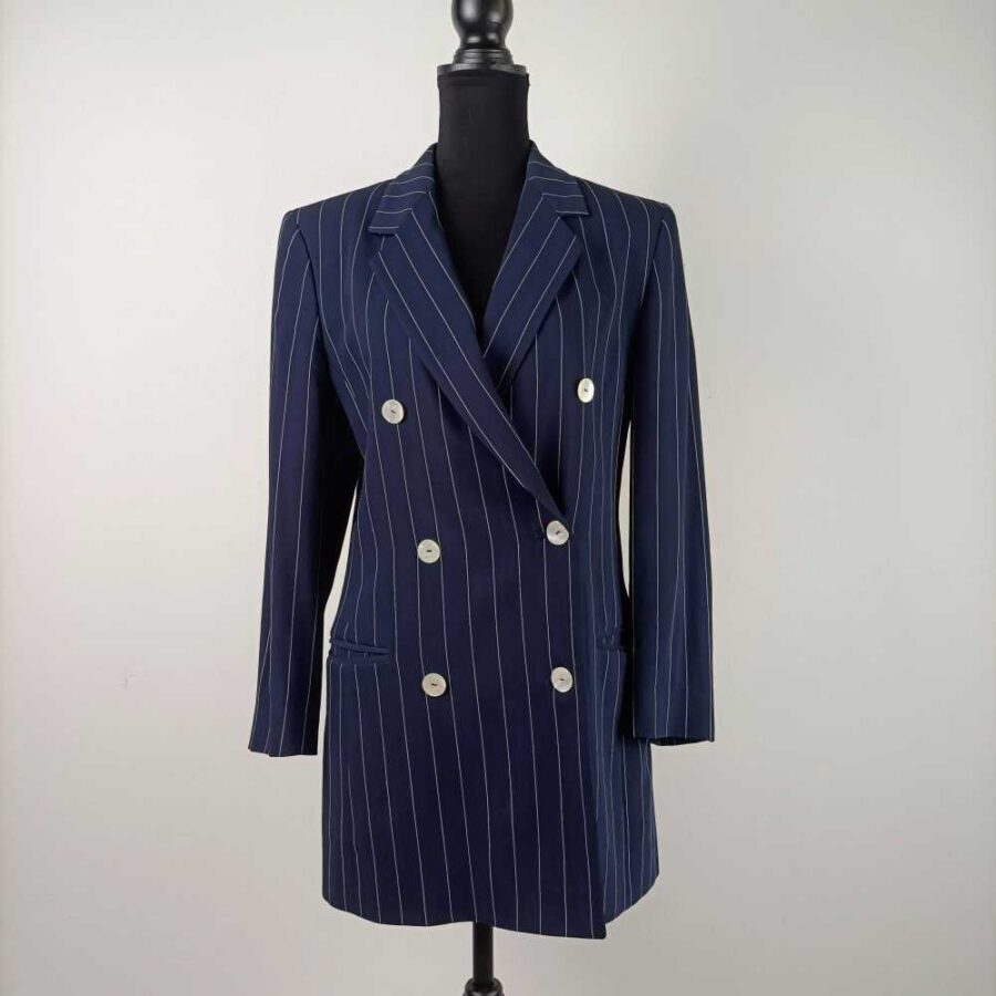 Blazer doppiopetto gessato vintage Genny - immagine 2