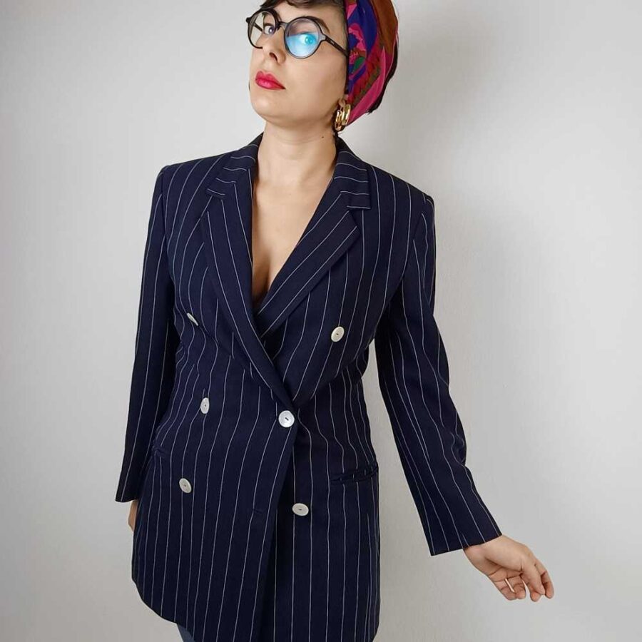 blazer doppiopetto gessato vintage