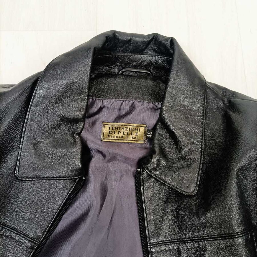 giacca pelle nera preloved