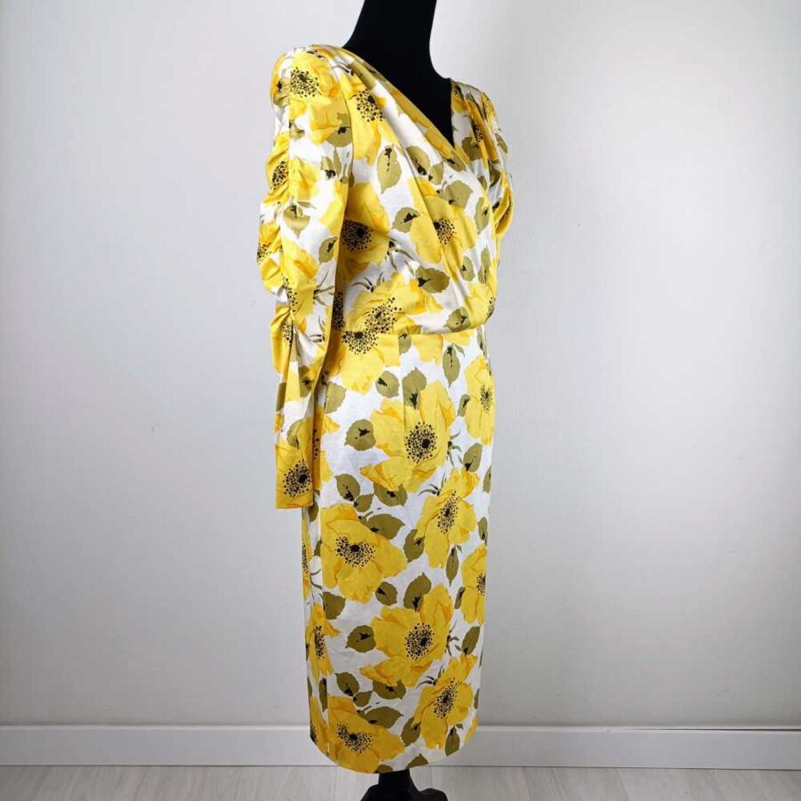 vintage 80s dress flower pattern