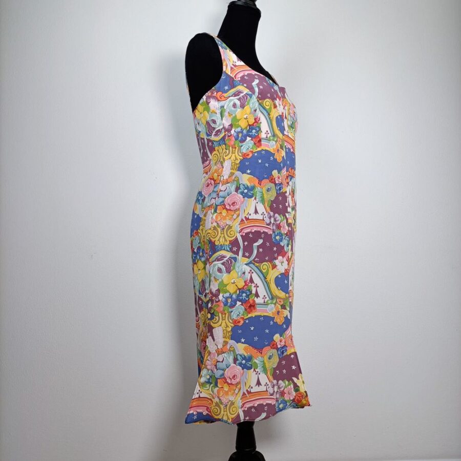 vestito vintage stampa colorata Alberta Ferretti