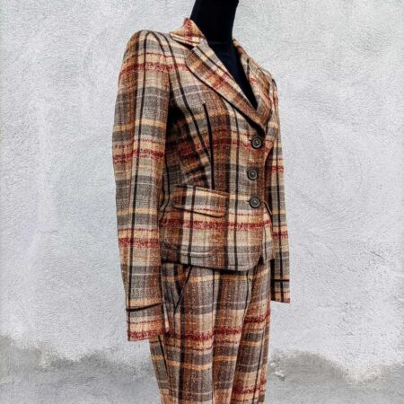 Tailleur pantalone tartan vintage