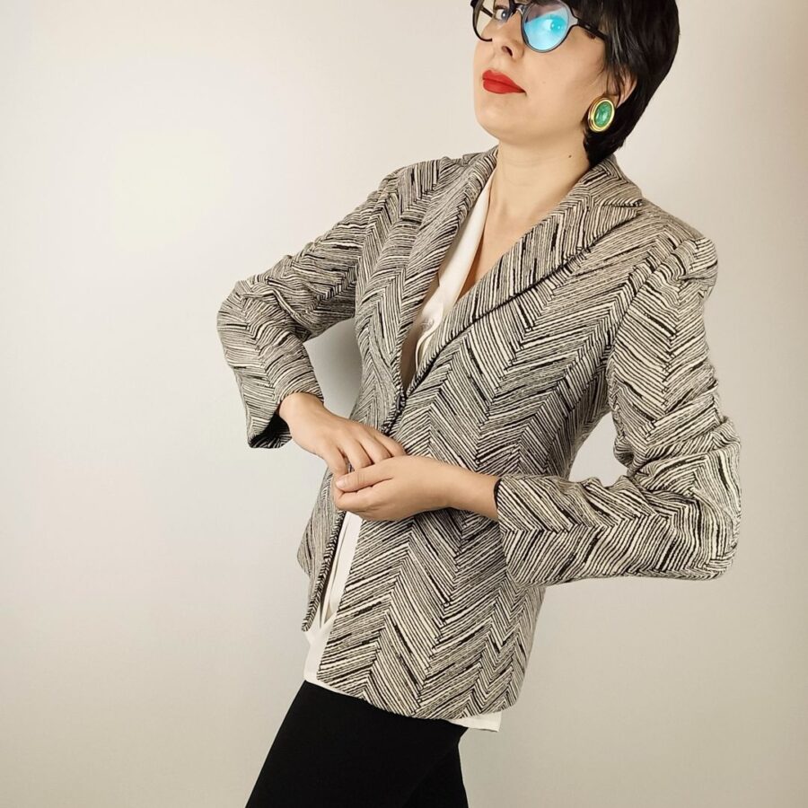 Giacca a righe optical Valentino miss V vintage 90s - immagine 2
