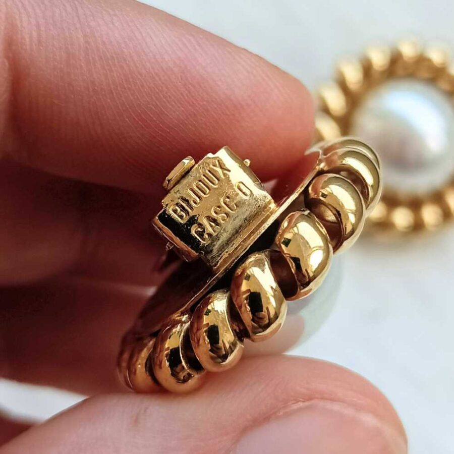 Orecchini a bottone vintage Cascio bijoux - immagine 2