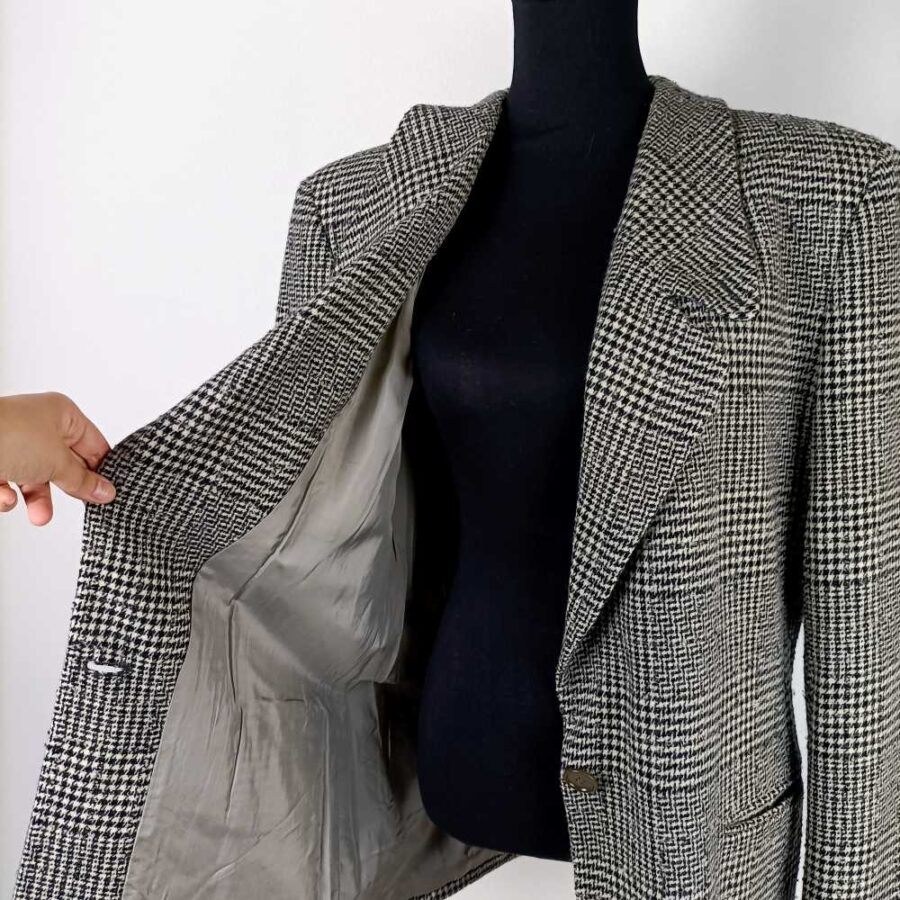 blazer pied de poule bianco nero