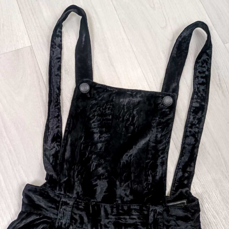 vintage black velvet dungarees