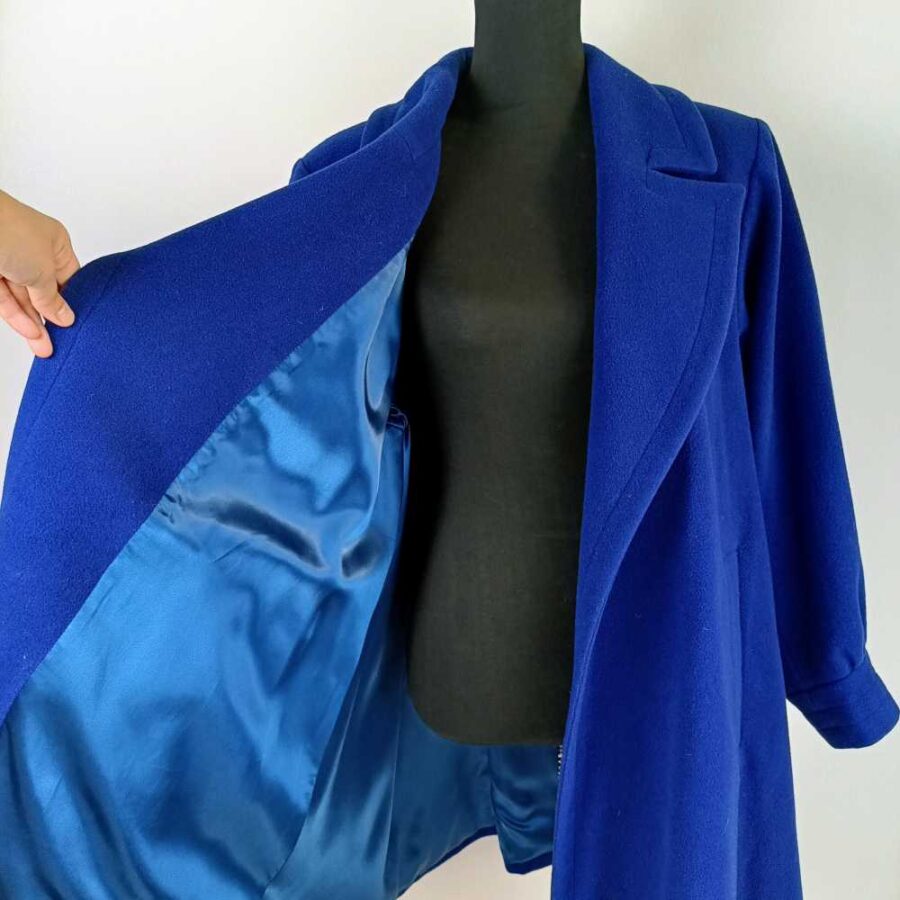 maxi cappotto da donna blu elettrico